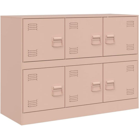 6 Tueren und Metallgriffe an dem Sideboard