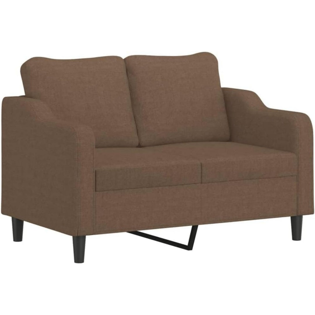 Sofa in Braun mit einem Metallgestell