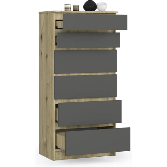 6 Schubladen und Schubladen bestimmen das Sideboard