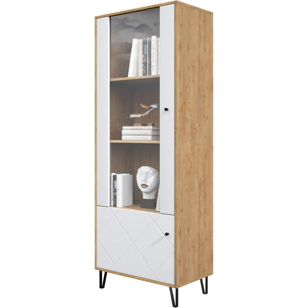 Vitrine mit den Massen 63 x 171 x 40 cm in Weiss