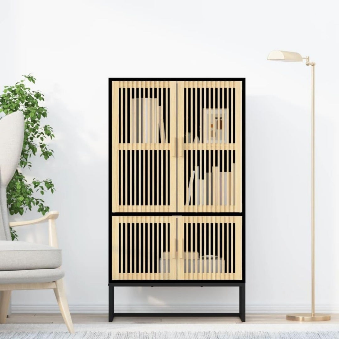 Hochschrank mit den Massen 70 x 35 x 125 cm in Schwarz
