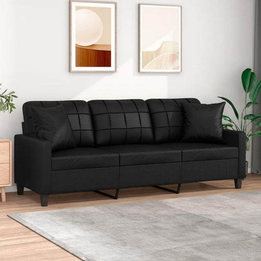 Ein Metallgestell an dem Sofa aus Kunstleder