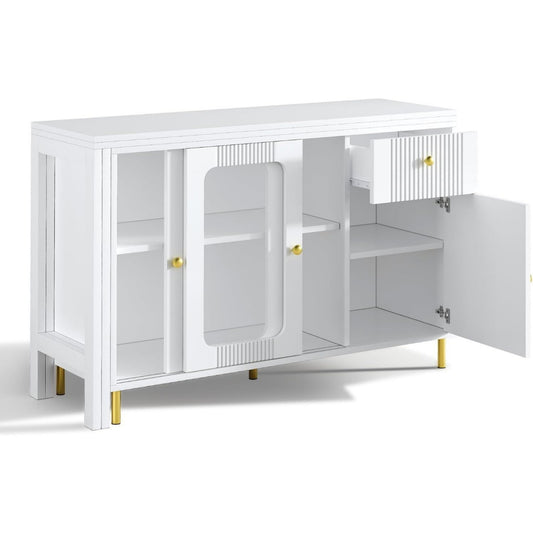 Sideboard mit einem Metallgestell und Schiebetueren